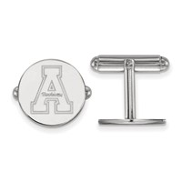 Sterling Silver Rhodium-plated LogoArt Appalachian State University Cuff Links view 1