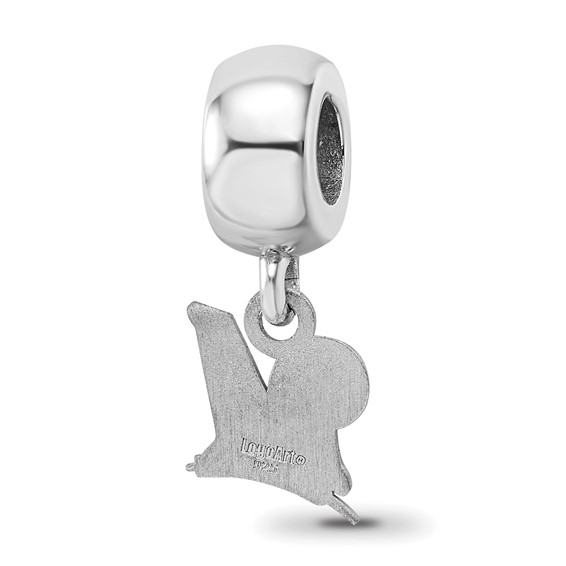 Sterling Silver Rhodium Plated Major League Baseball LogoArt Milwaukee Brewers Dangle Bead