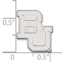 Sterling Silver Rhodium-plated LogoArt Baylor University Bears Lapel Pin view 3
