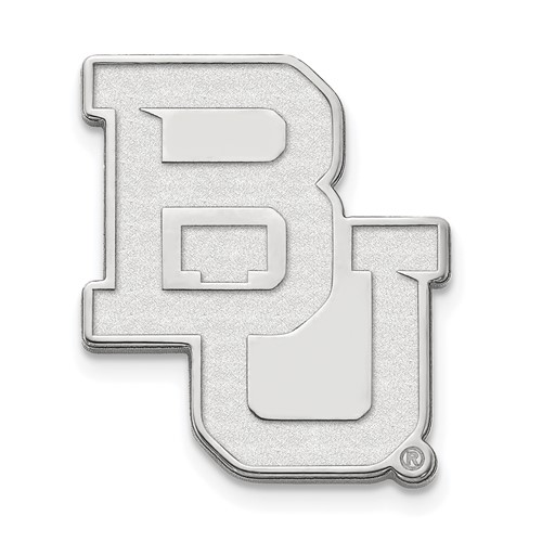 Sterling Silver Rhodium-plated LogoArt Baylor University Bears Lapel Pin