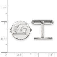 Sterling Silver Rhodium-plated LogoArt Central Michigan University Letter C Cuff Links view 2