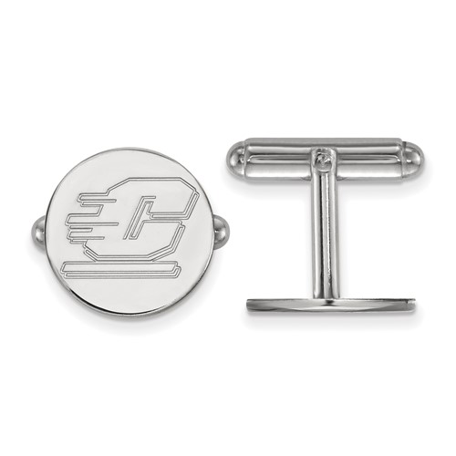 Sterling Silver Rhodium-plated LogoArt Central Michigan University Letter C Cuff Links