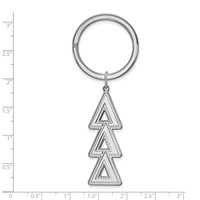 Sterling Silver Rh-plated LogoArt Delta Delta Delta Key Chain view 2