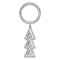Sterling Silver Rh-plated LogoArt Delta Delta Delta Key Chain view 1