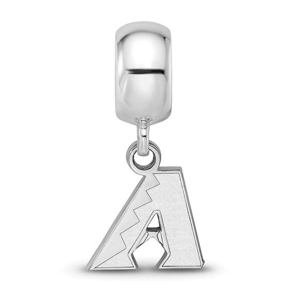 Sterling Silver Rhodium Plated Major League Baseball LogoArt Arizona Diamondbacks Dangle Bead