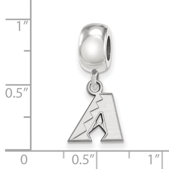 Sterling Silver Rhodium Plated Major League Baseball LogoArt Arizona Diamondbacks Dangle Bead