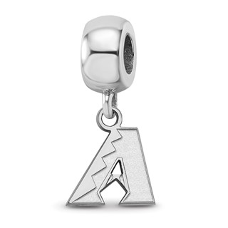 Sterling Silver Rhodium Plated Major League Baseball LogoArt Arizona Diamondbacks Dangle Bead