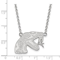 Sterling Silver Rhodium-plated LogoArt Florida a and M University Rattler Large Pendant Necklace, 18" view 2