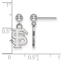 Sterling Silver Rhodium-plated LogoArt Florida State University F-s Dangle Ball Post Earrings view 2