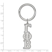 Sterling Silver Rh-plated LogoArt Gamma Phi Beta Key Chain view 2