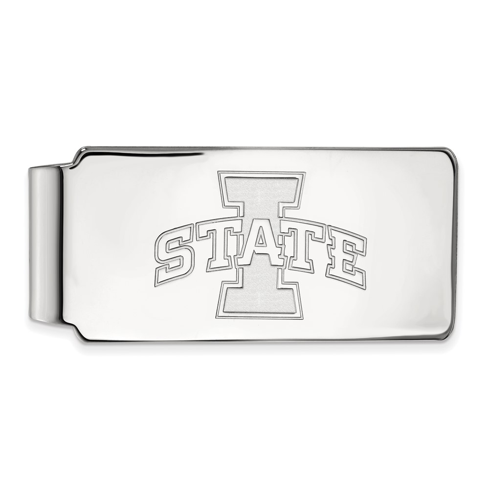 Sterling Silver Rhodium-plated LogoArt Iowa State University Money Clip