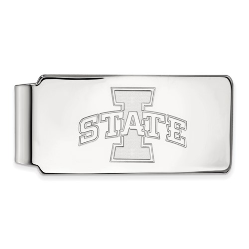 Sterling Silver Rhodium-plated LogoArt Iowa State University Money Clip