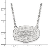 Sterling Silver Rhodium-plated LogoArt Jacksonville State U. Large Pendant Necklace, 18" view 2