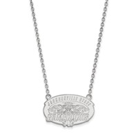 Sterling Silver Rhodium-plated LogoArt Jacksonville State U. Large Pendant Necklace, 18" view 1