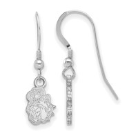 Sterling Silver Rhodium-plated LogoArt James Madison University Duke Dog Extra Small Dangle Wire Earrings view 1