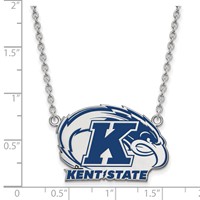 Sterling Silver Rhodium-plated LogoArt Kent State University Large Enameled Pendant Necklace, 18" view 2