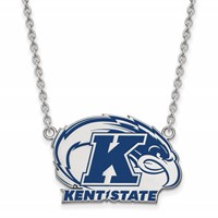 Sterling Silver Rhodium-plated LogoArt Kent State University Large Enameled Pendant Necklace, 18" view 1