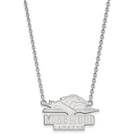 Sterling Silver Rhodium-plated LogoArt Longwood University Lancers Large Pendant Necklace, 18" view 1
