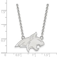Sterling Silver Rhodium-plated LogoArt Montana State University Bobcat Large Pendant Necklace, 18" view 2