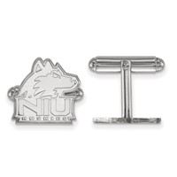 Sterling Silver Rhodium-plated LogoArt Northern Illinois University N-i-u Huskies Cuff Links view 1