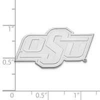 Sterling Silver Rhodium-plated LogoArt Oklahoma State University O-s-u Lapel Pin view 3