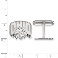 Sterling Silver Rhodium-plated LogoArt Ohio University Cuff Links view 2