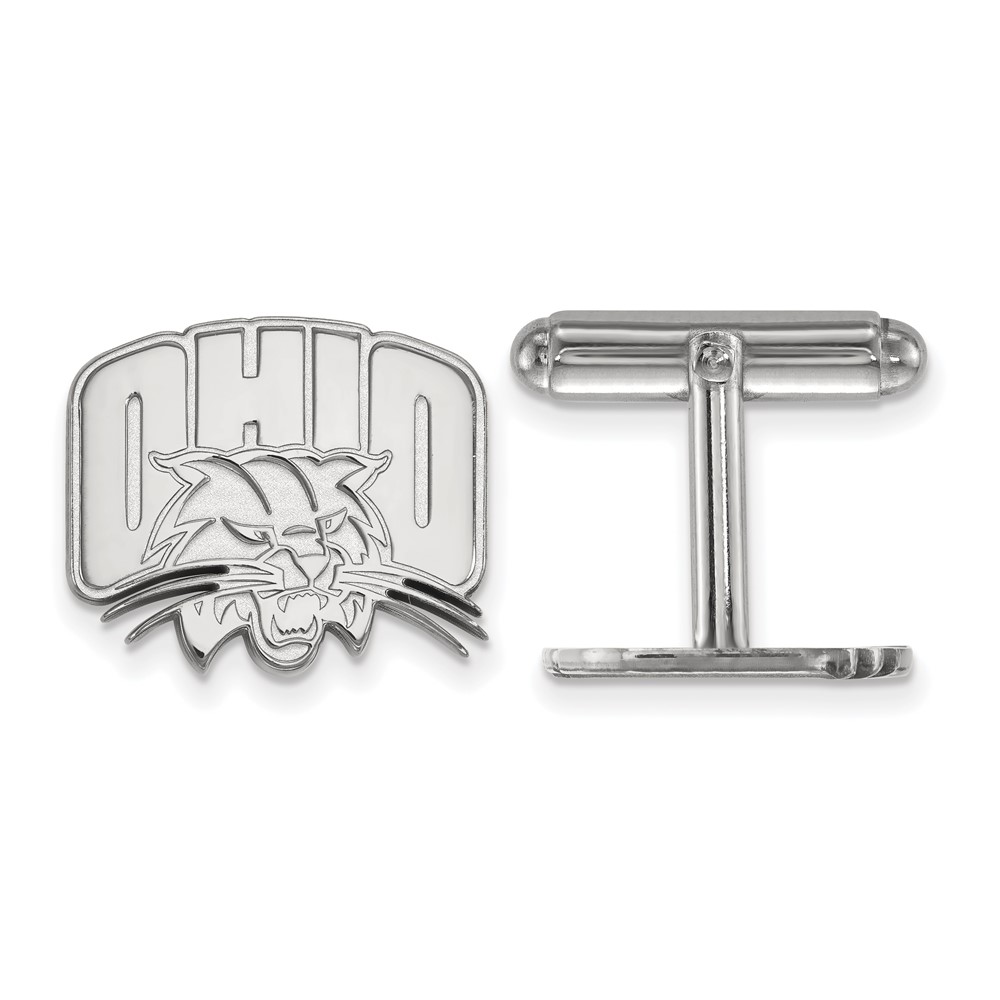 Sterling Silver Rhodium-plated LogoArt Ohio University Cuff Links