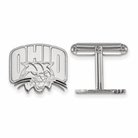 Sterling Silver Rhodium-plated LogoArt Ohio University Cuff Links view 1