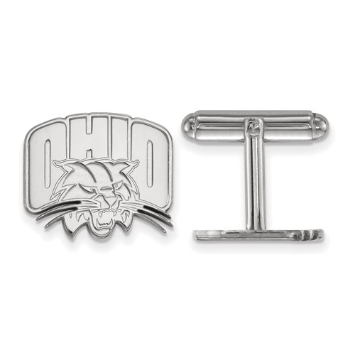 Sterling Silver Rhodium-plated LogoArt Ohio University Cuff Links