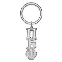 Sterling Silver Rh-plated LogoArt Pi Beta Phi Key Chain view 1