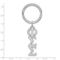 Sterling Silver Rh-plated LogoArt Phi Sigma Sigma Key Chain view 2
