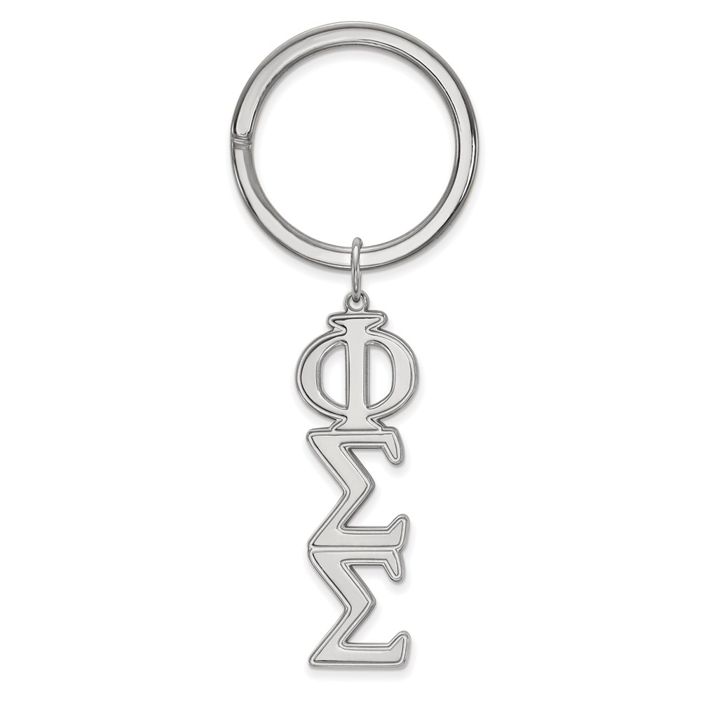 Sterling Silver Rh-plated LogoArt Phi Sigma Sigma Key Chain