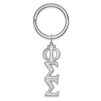 Sterling Silver Rh-plated LogoArt Phi Sigma Sigma Key Chain view 1