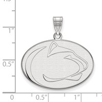 Sterling Silver Rhodium-plated LogoArt Penn State University Lion Large Pendant view 2