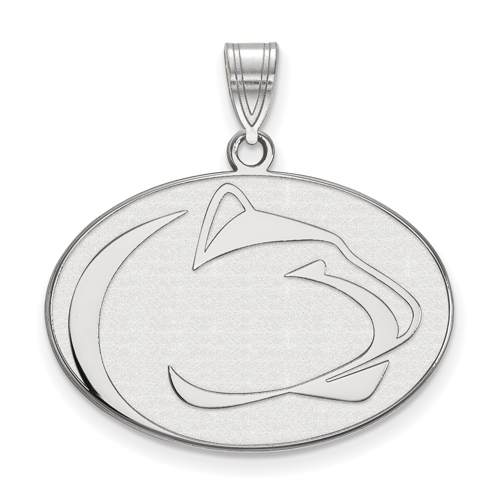 Sterling Silver Rhodium-plated LogoArt Penn State University Lion Large Pendant