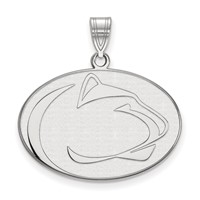 Sterling Silver Rhodium-plated LogoArt Penn State University Lion Large Pendant view 1