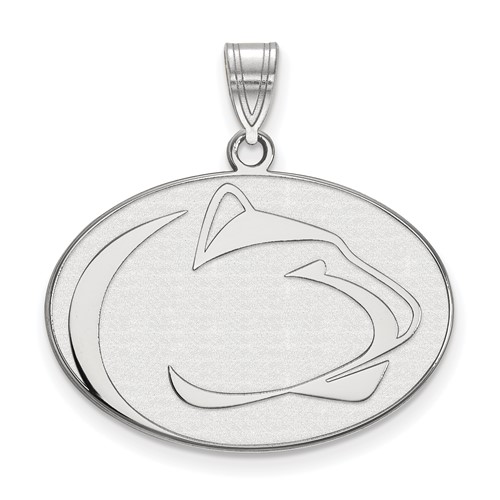 Sterling Silver Rhodium-plated LogoArt Penn State University Lion Large Pendant