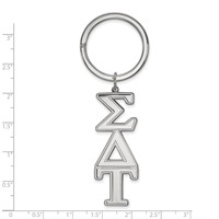 Sterling Silver Rh-plated LogoArt Sigma Delta Tau Key Chain view 2