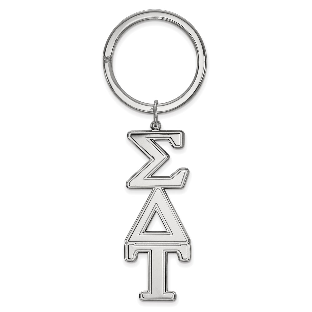 Sterling Silver Rh-plated LogoArt Sigma Delta Tau Key Chain
