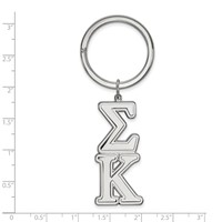 Sterling Silver Rh-plated LogoArt Sigma Kappa Key Chain view 2