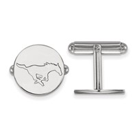 Sterling Silver Rhodium-plated LogoArt Southern Methodist University Mustang Cuff Links view 1