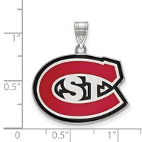 Sterling Silver Rhodium-plated LogoArt St. Cloud State University Large Enameled Pendant view 2