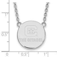 Sterling Silver Rh-plated LogoArt the Citadel Large Pendant with Necklace view 3