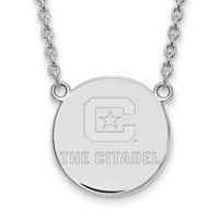 Sterling Silver Rh-plated LogoArt the Citadel Large Pendant with Necklace view 1