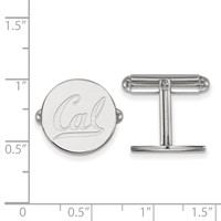 Sterling Silver Rhodium-plated LogoArt University of California Berkeley Cuff Links view 2