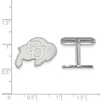 Sterling Silver Rhodium-plated LogoArt University of Colorado Buffalo Cuff Links view 2