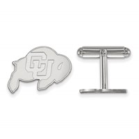 Sterling Silver Rhodium-plated LogoArt University of Colorado Buffalo Cuff Links view 1