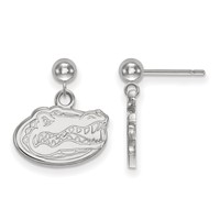 Sterling Silver Rhodium-plated LogoArt University of Florida Dangle Ball Post Earrings view 1