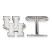 Sterling Silver Rhodium-plated LogoArt University of Houston U-h Cuff Links view 1
