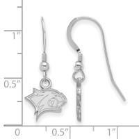 Sterling Silver Rhodium-plated LogoArt University of New Hampshire Wildcat Extra Small Dangle Wire Earrings view 2